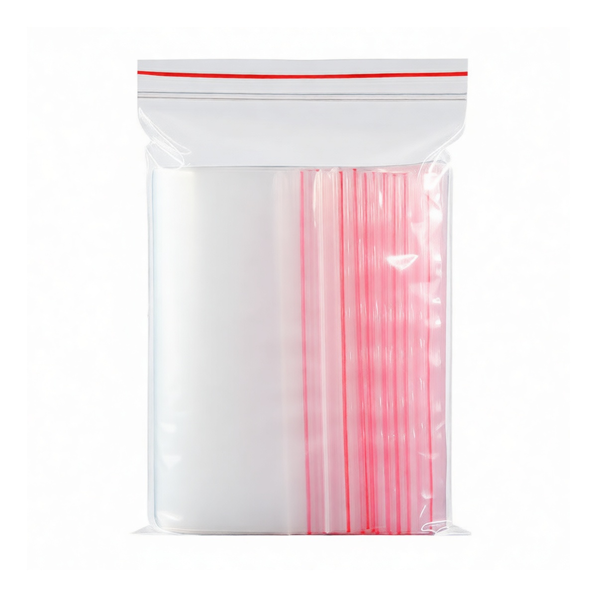 PE Zipper Bag 3.94x5.94 in Red Edge 8 Mil Retail, Pkg Qty 5000