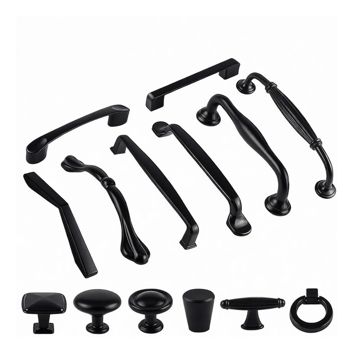 Aluminum Alloy Hand Knob, 1/4-20 Thread, 50 lbs Load, Matte Black, Pkg Qty 50