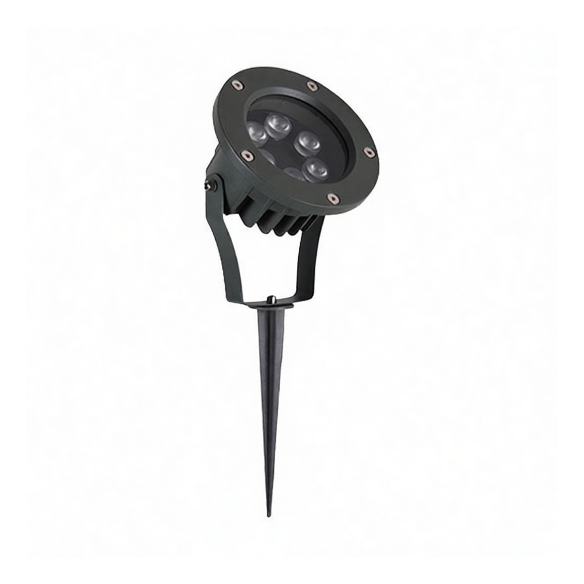 6W LED Ground Spike Flood Light 5" Dia Warm White Outdoor, Pkg Qty 5