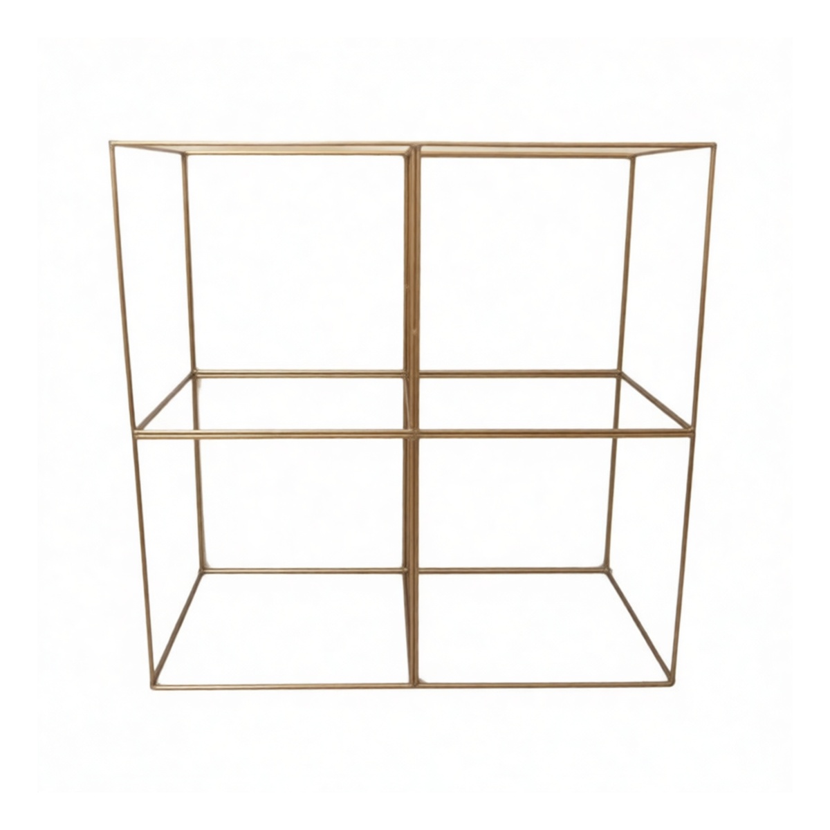 Iron Display Case, 11.8x11.8x11.8 in, 15 lb Capacity, Gold, Pkg Qty 8