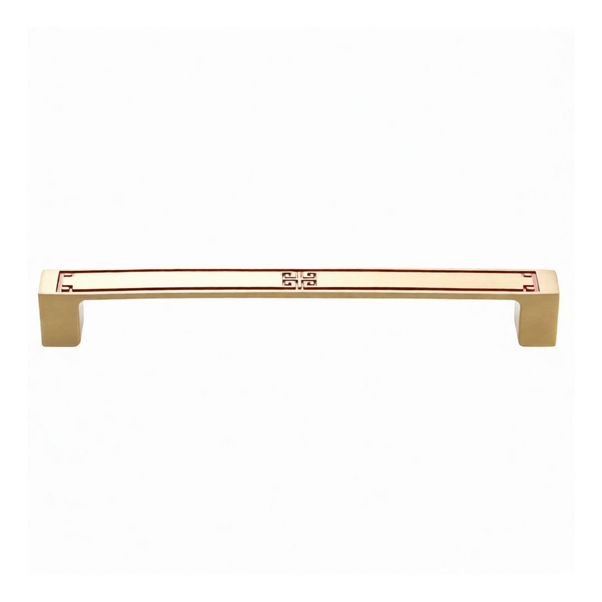 Red and Brass Metal Cabinet Hand Knob, 0.69 in Diameter, Pkg Qty 6