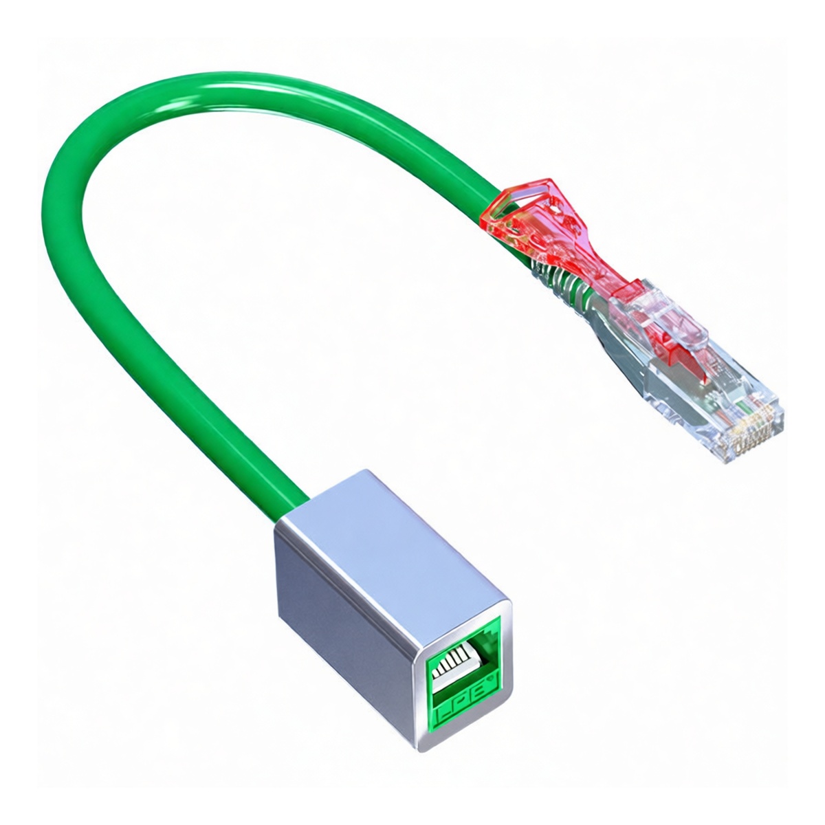 Green Plastic Key Lock Cable 0.66 Ft for Network Conversion, Pkg Qty 2