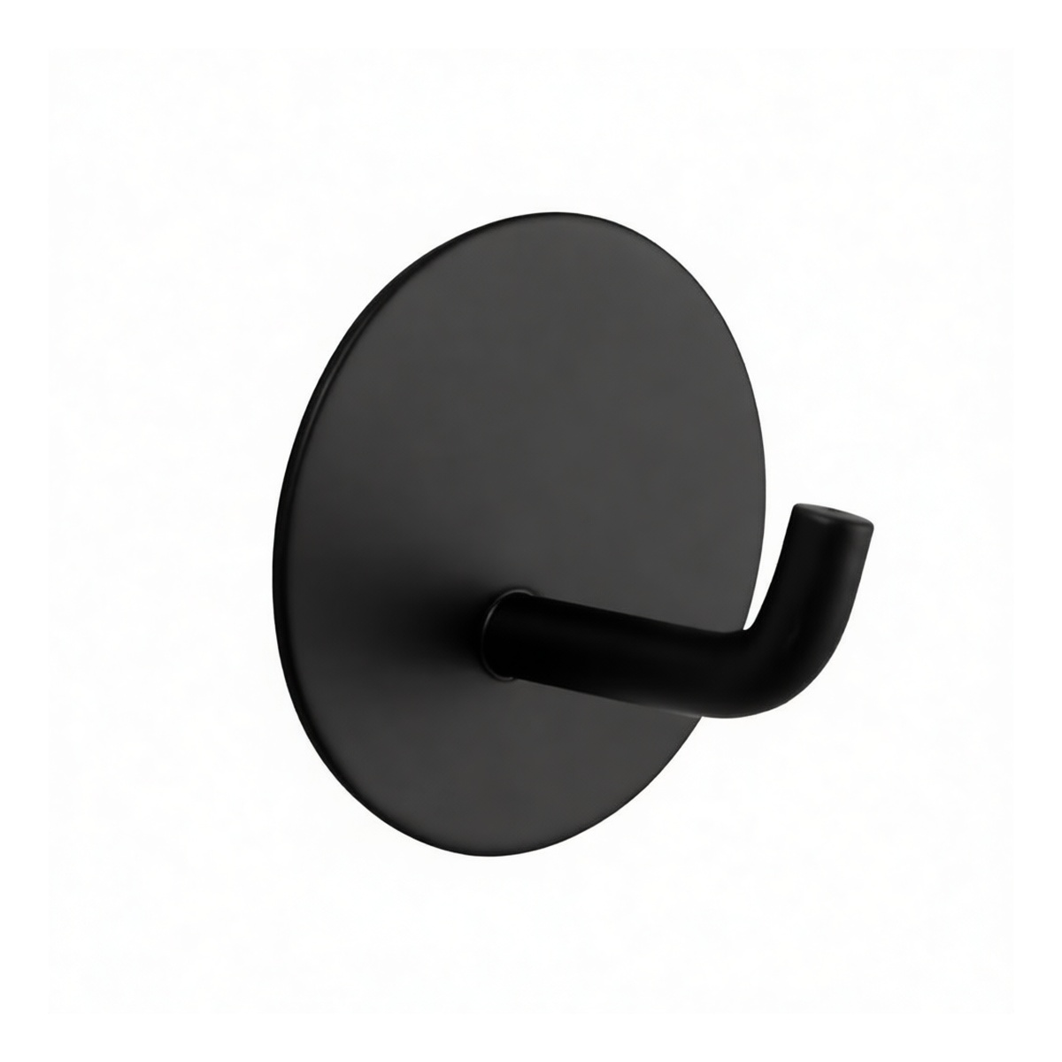 Stainless Steel Black Round Plate Hook, 5-10 lb Load, Adhesive Mount, Pkg Qty 100