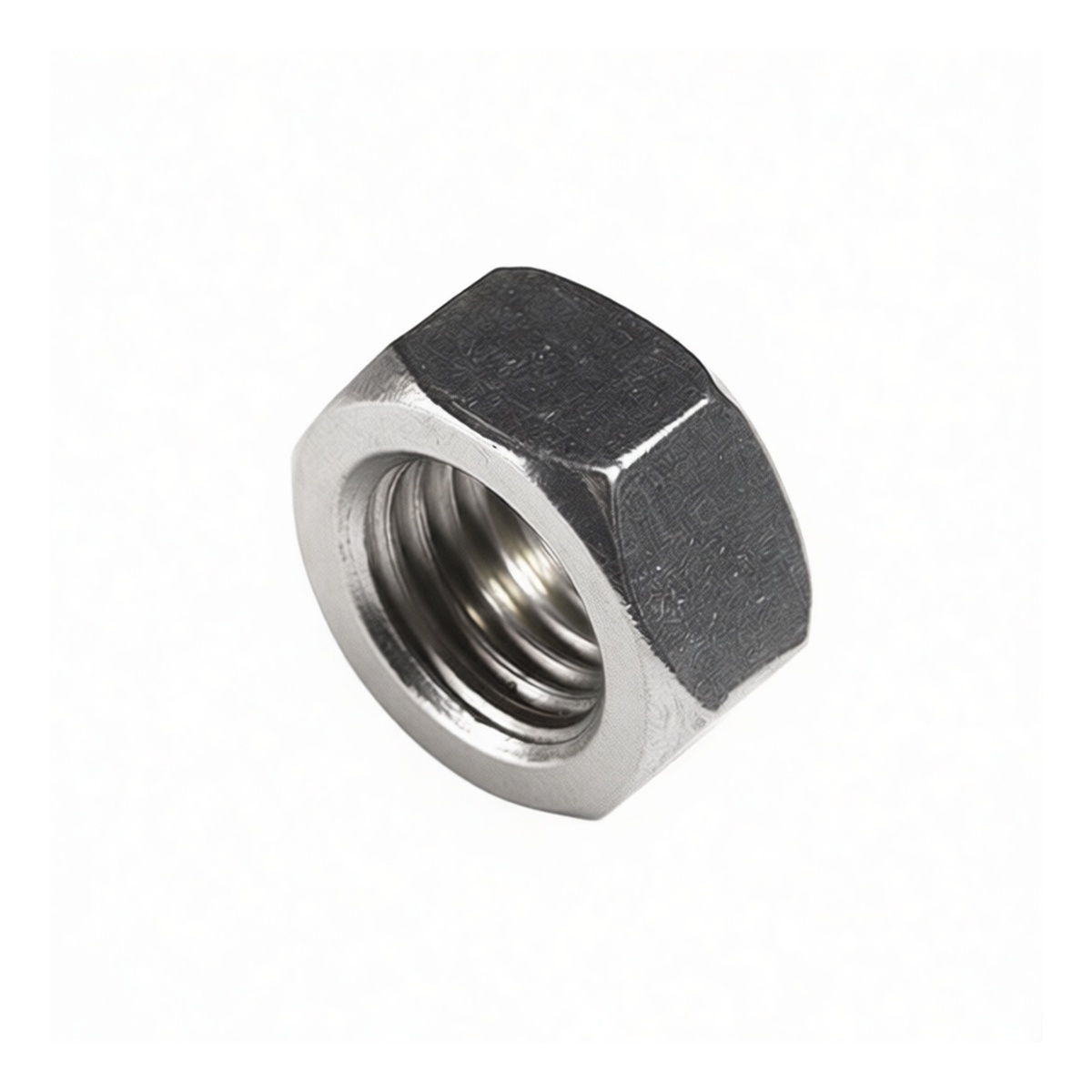 M22 Hex Nut, 1.34 in Width, 304 Stainless Steel A2-70, Plain, Pkg Qty 80