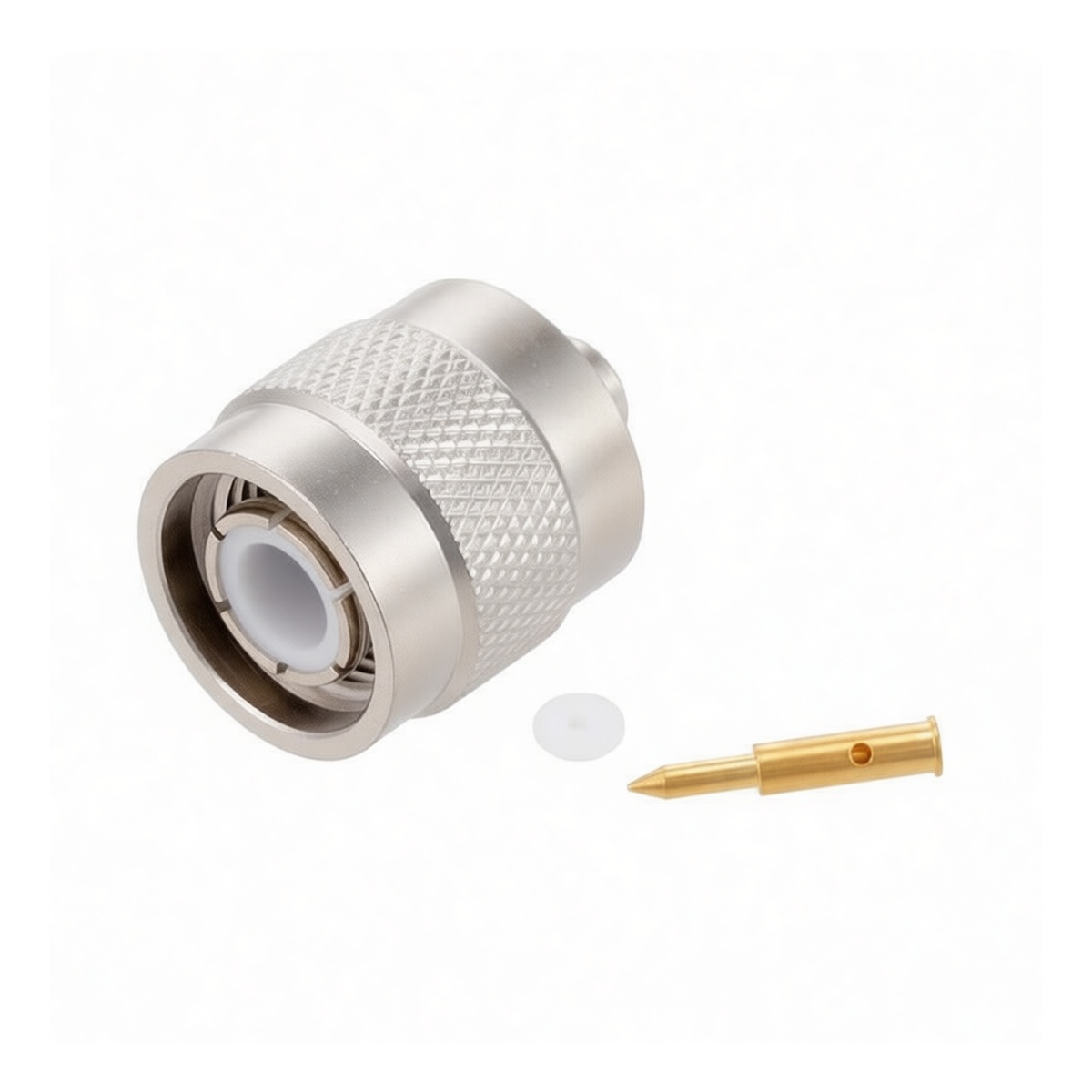 TNC Male Solder Connector Brass 50V 1A for RG402 Coax, Pkg Qty 2