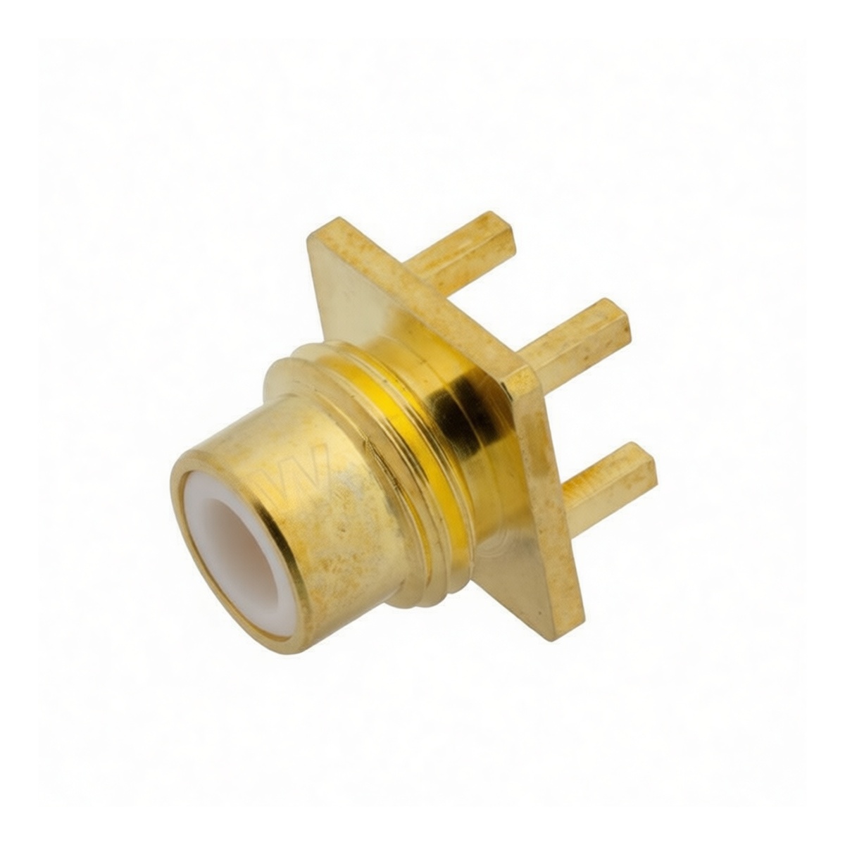 75 Ohm SMC Jack RF Connector, Brass, PCB Mount, 0.2in Hole Spacing