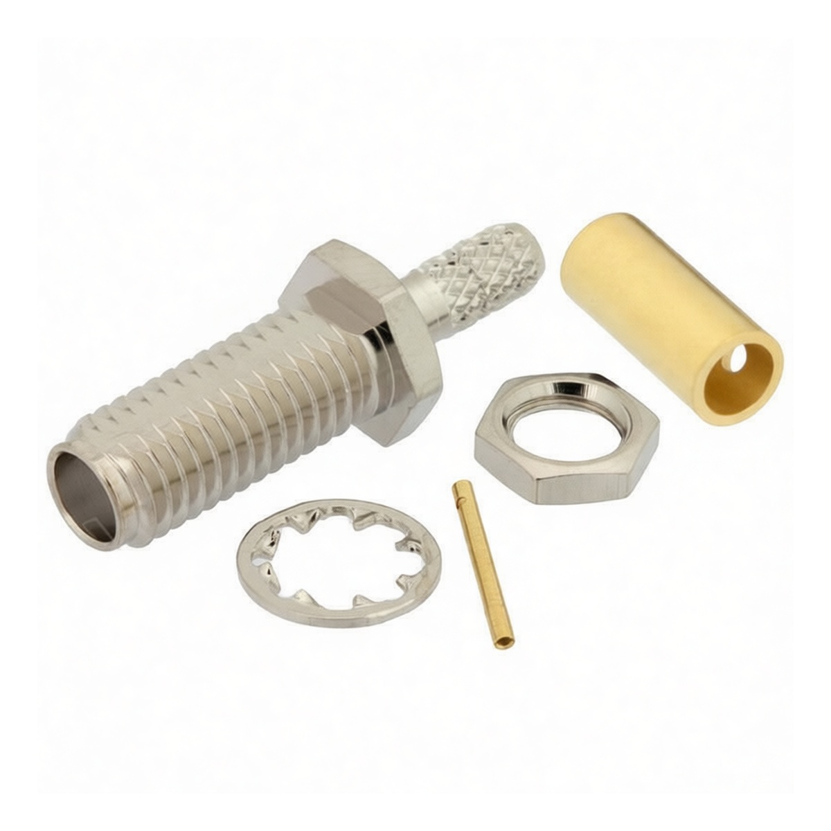 SSMA Straight Bulkhead Jack Metal 0.177in for RG174 RG316 RG188 Coax