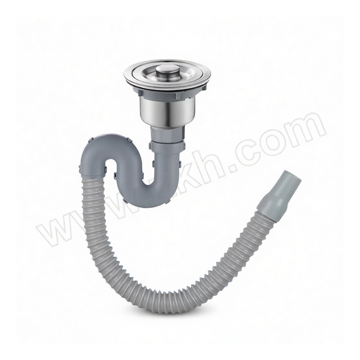 304 Stainless Steel S-Trap Drain Kit for Kitchen Sinks, 2.36 Inches, Pkg Qty 12