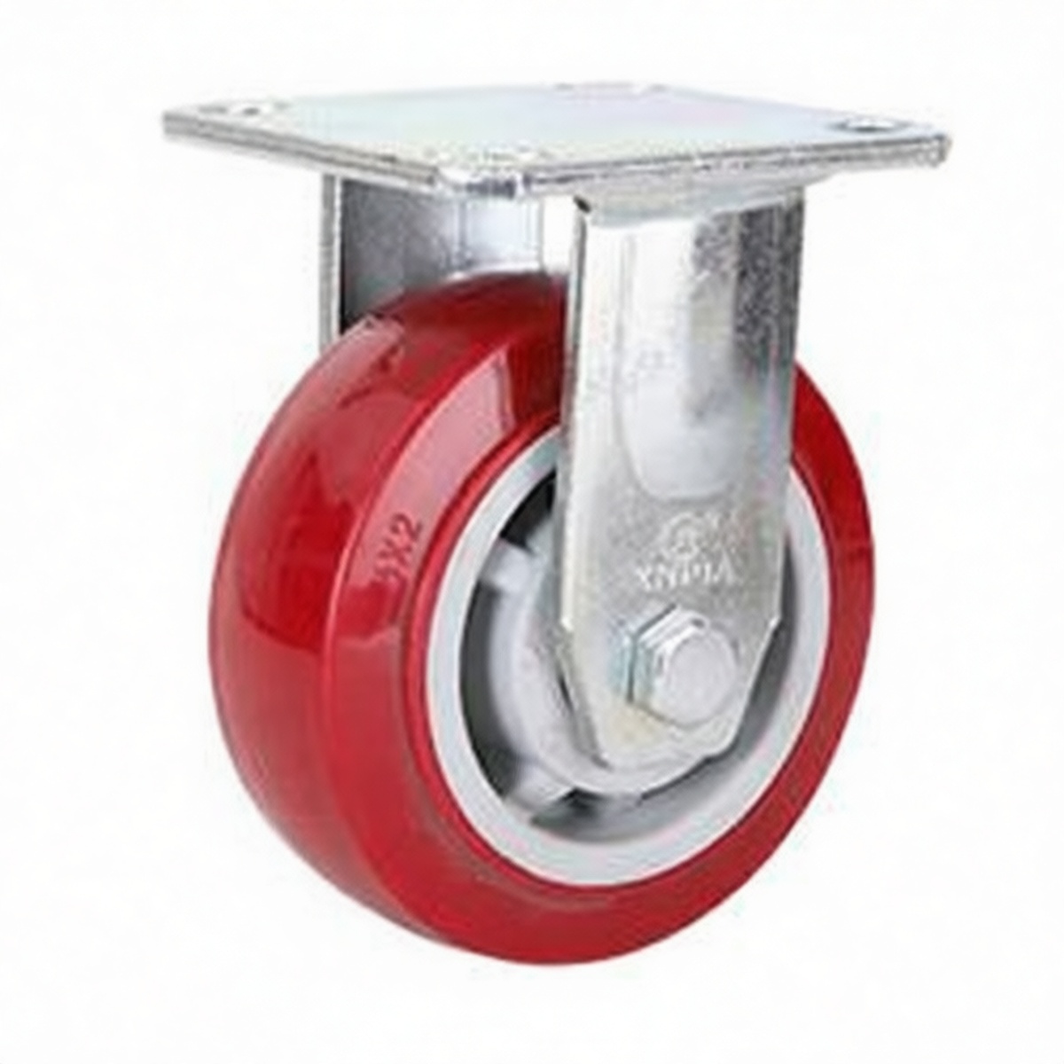 Heavy Duty Polyurethane Track Wheel 4.9in Dia 704lbs Fixed Caster, Pkg Qty 10