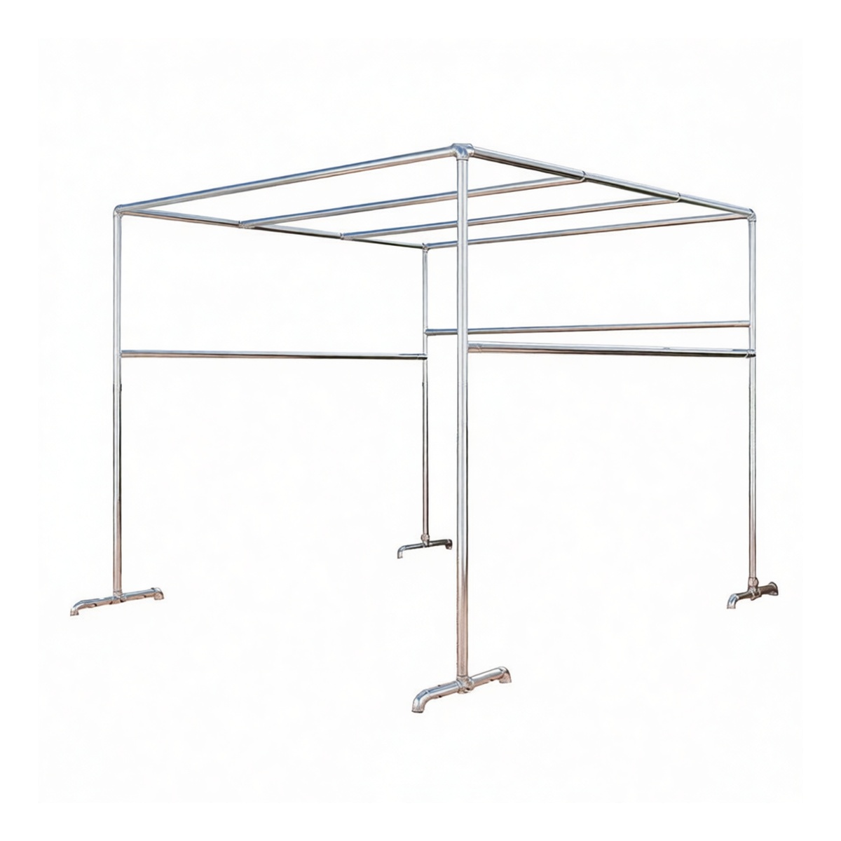 Stainless Steel 4-Sided Garment Rack, 79x79x63 Inches