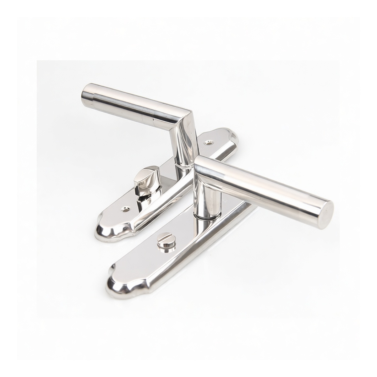 Stainless Steel Glass Door Handle, 6.89 x 1.57 in, Silver Finish, Pkg Qty 8