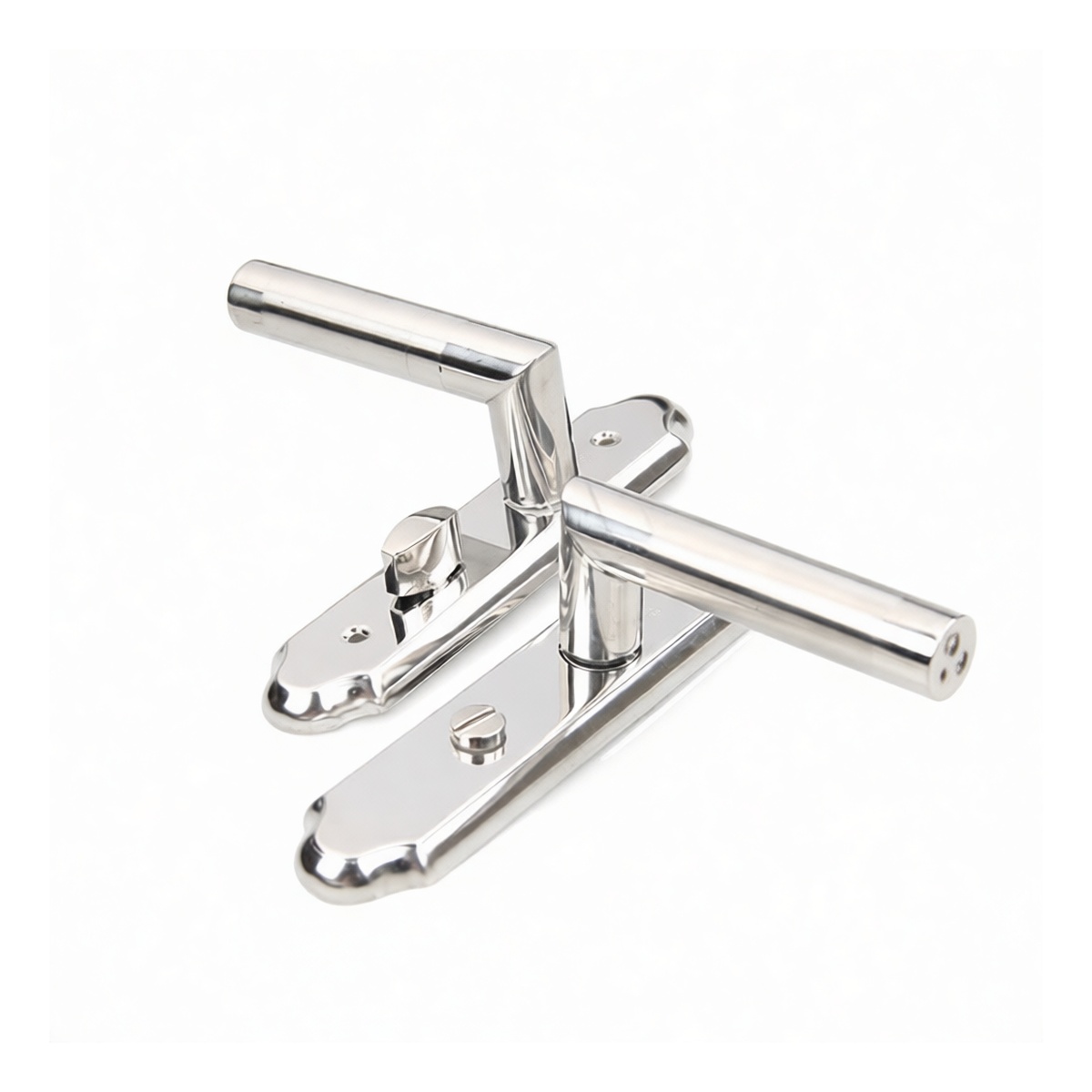 Stainless Steel Glass Door Handle, 6.89 x 1.57 in, Silver Finish, Pkg Qty 8