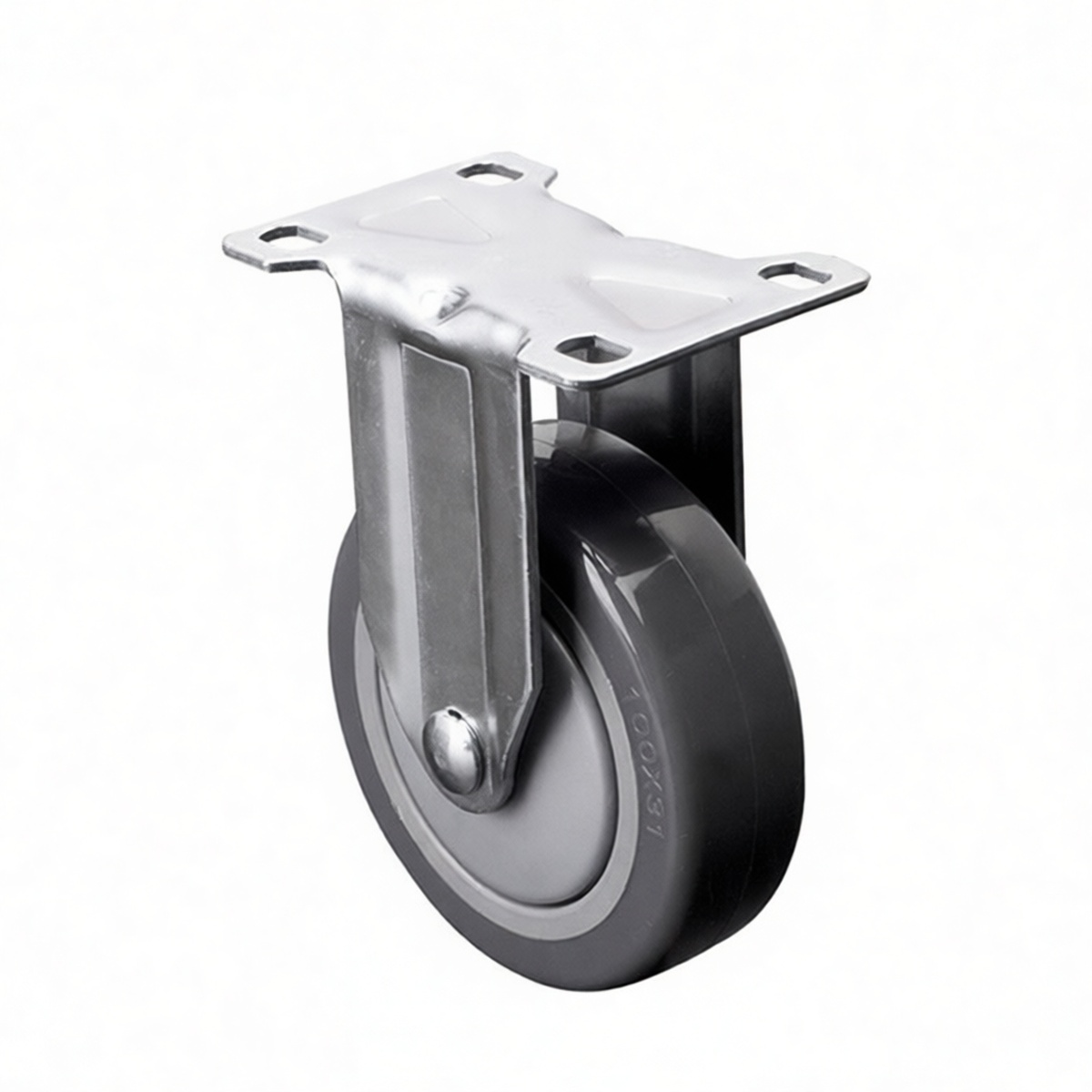 Steel Stem Caster 4" Polyurethane Wheel 130 lbs Load Fixed Pkg Qty 12