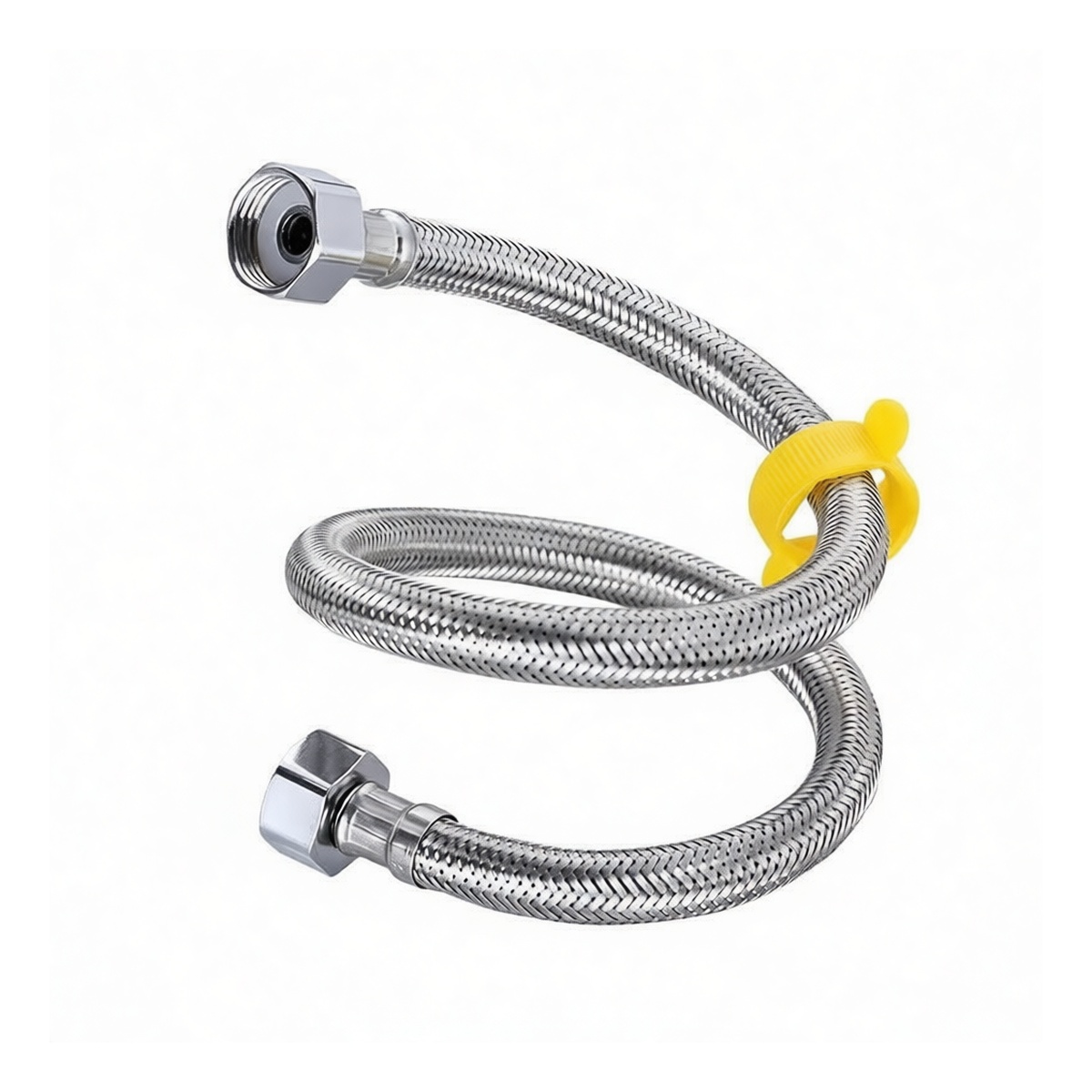 304 Stainless Steel 15.75 in Mop Sink Supply Line, 4-Point Thread, Pkg Qty 3