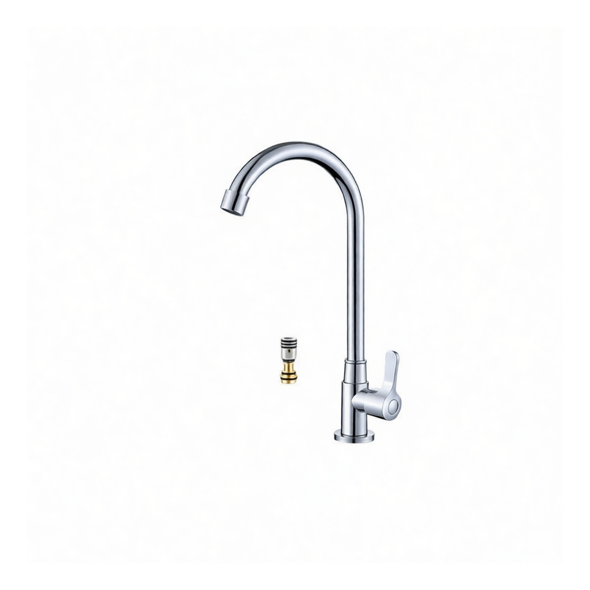304 Stainless Steel Single Hole Bathroom Sink Faucet, 7.09x8.27x11.22in, Pkg Qty 12