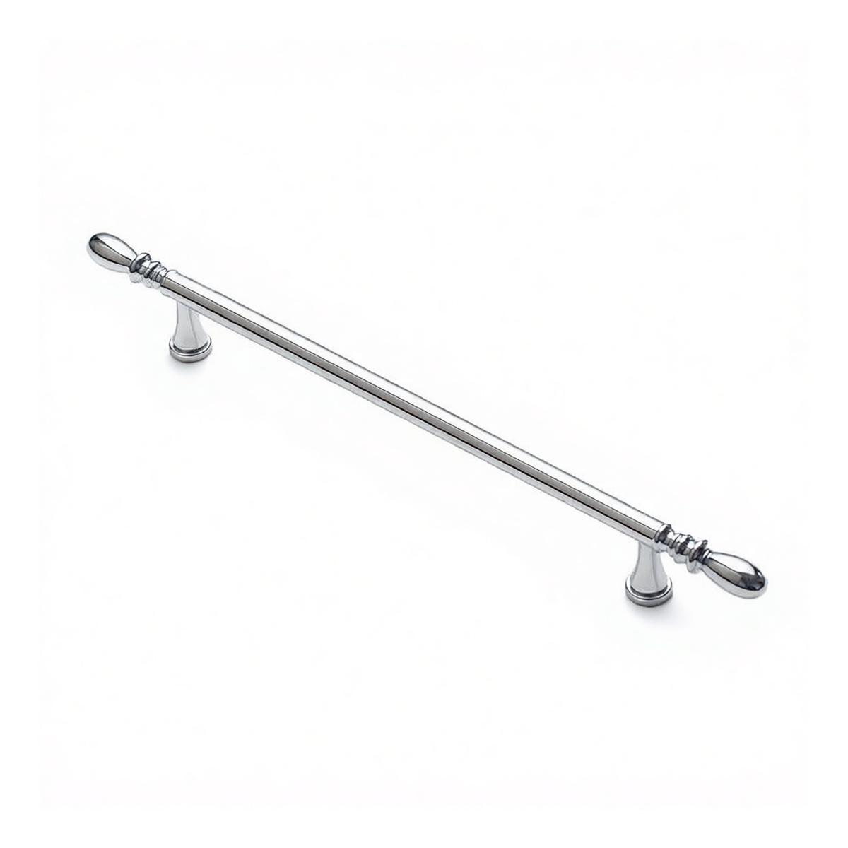 Brass Cabinet Hand Knob, Chrome Finish, 1/4-20 UNC Thread, Pkg Qty 5