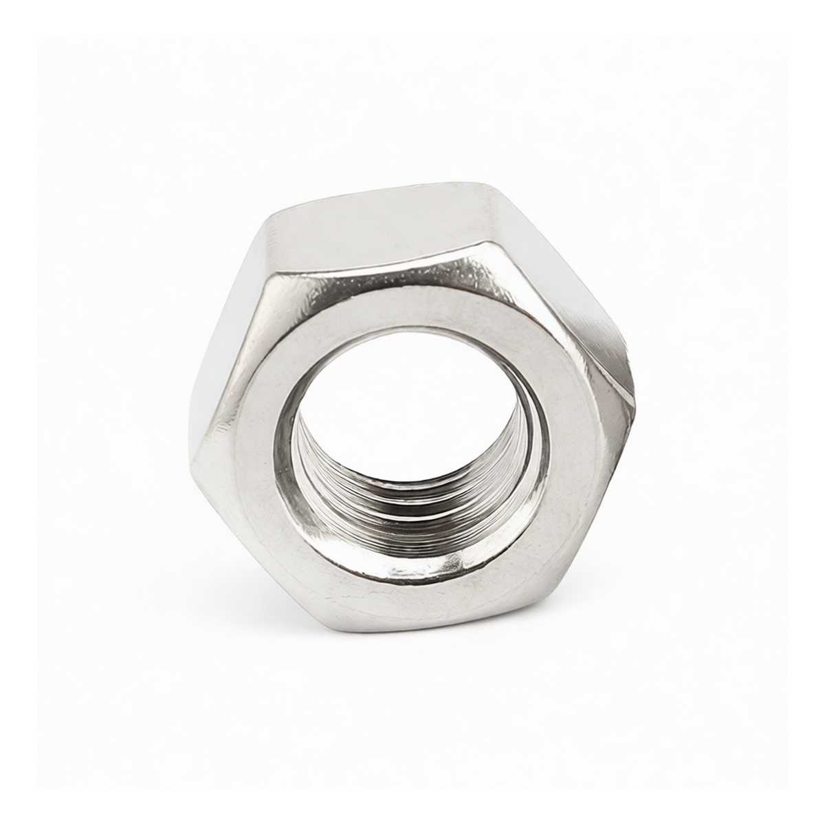 Stainless Steel 304 M27 Hex Nut, 1.063 in Flats, Plain Finish, Pkg Qty 25