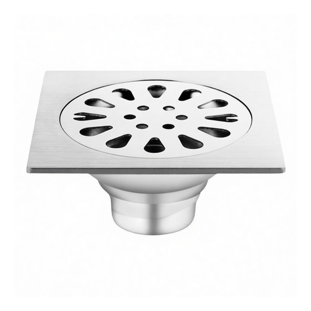 Stainless Steel Self-Sealing Shower Drain, 3.94x3.94x0.08 in, Pkg Qty 12