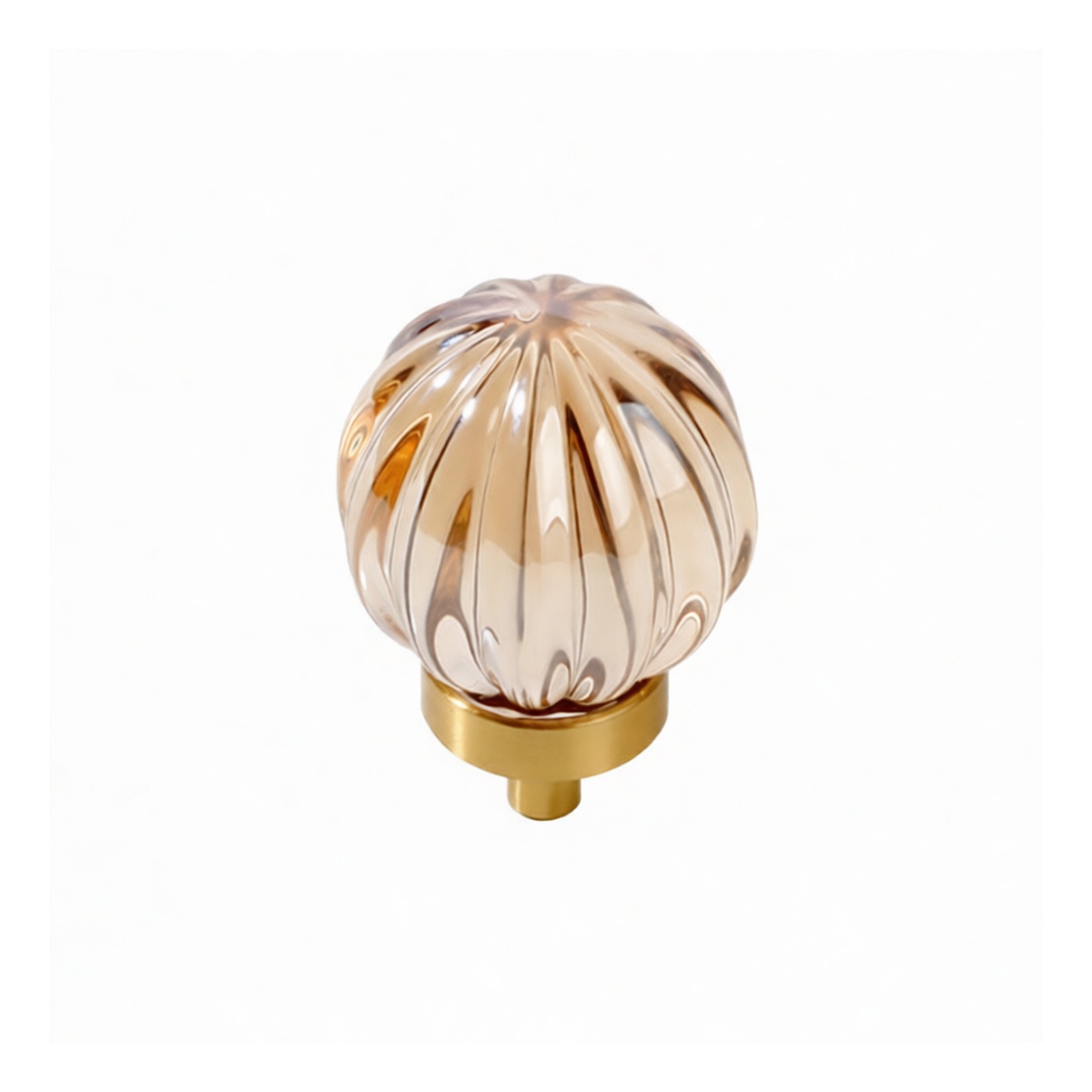 Crystal Gold Finish Hand Knob, 1.5 x 2.0 in, 1/4-20 Thread, Pkg Qty 12