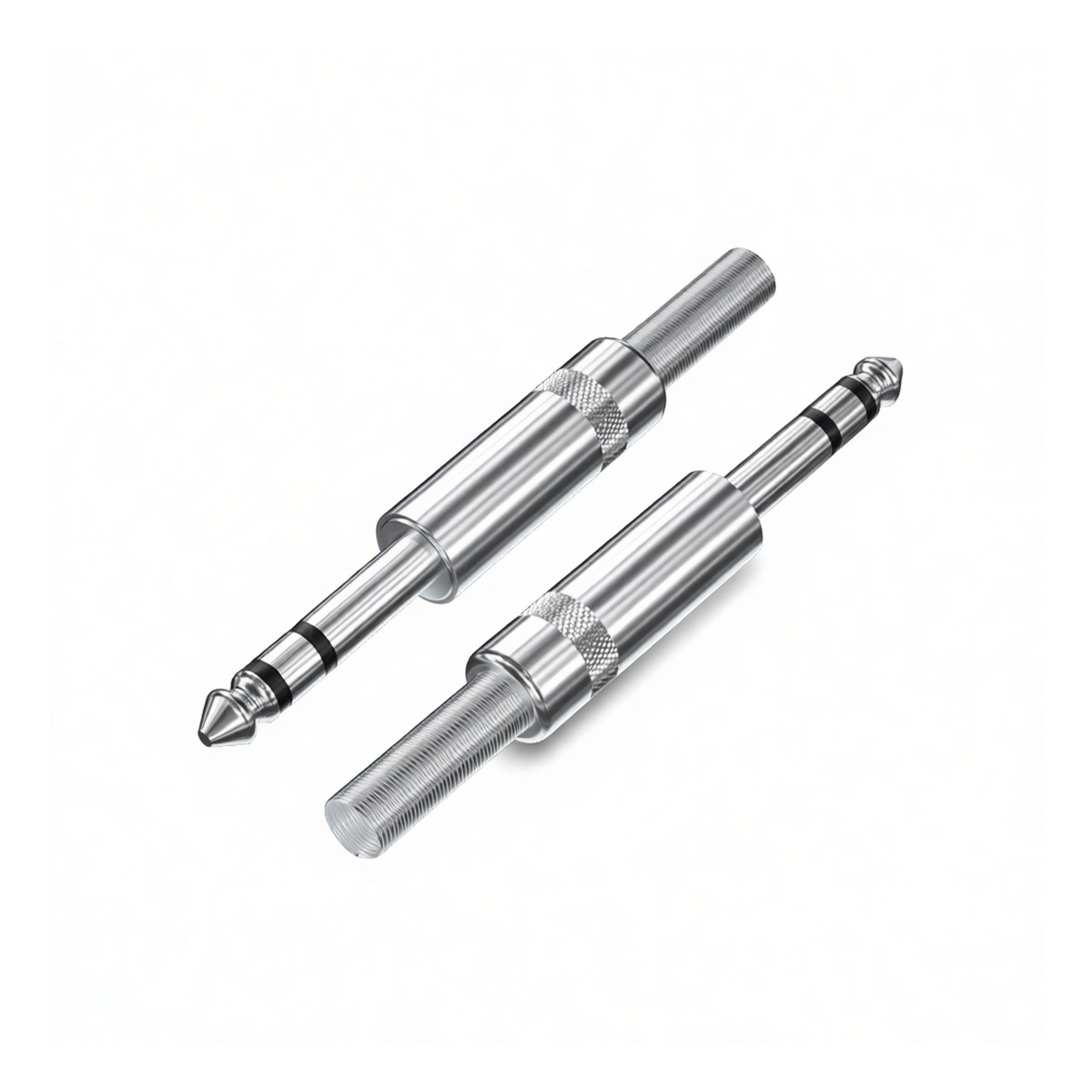 Copper 6.35mm Stereo Audio Plug for Mic Cable, Pkg Qty 50