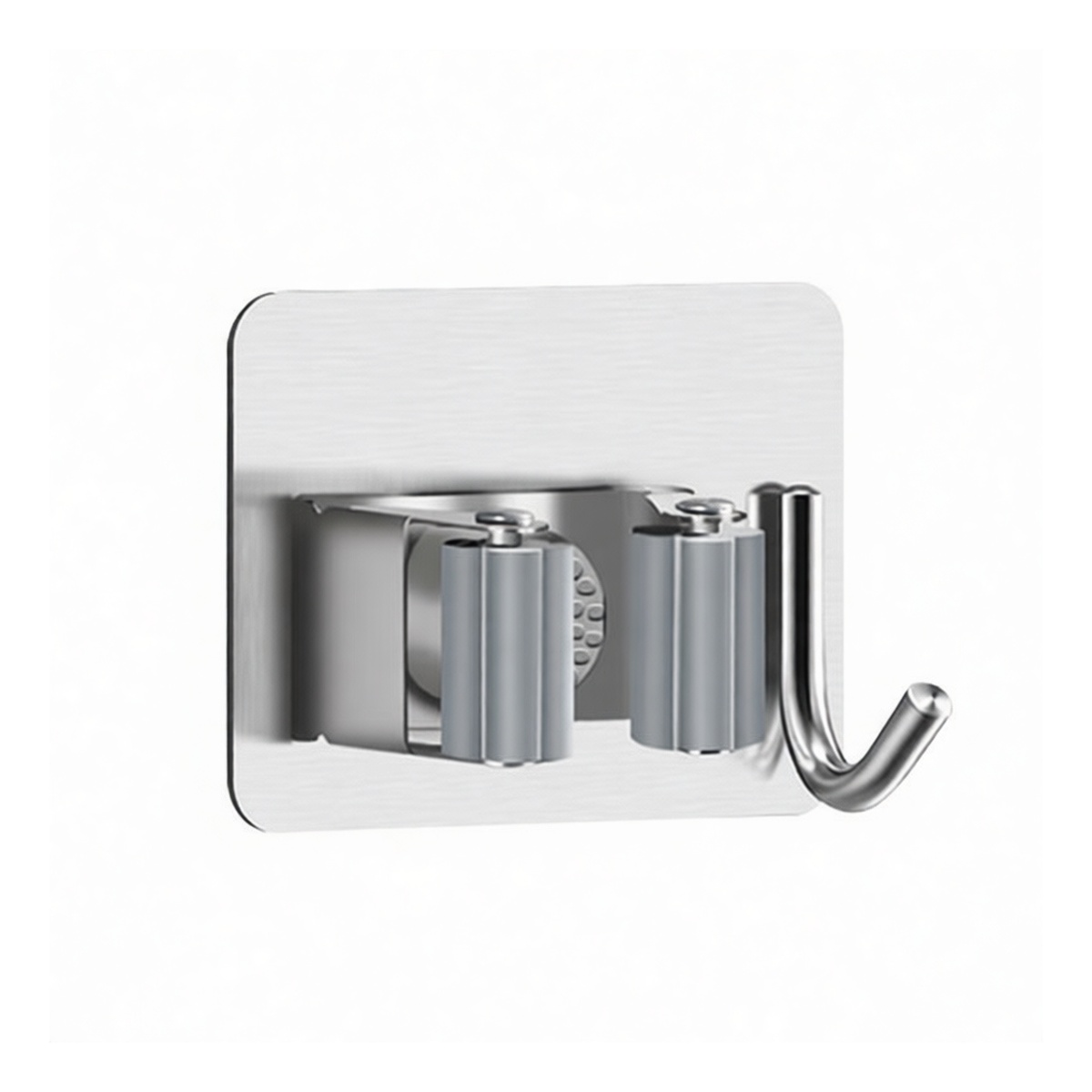 Gray Stainless Steel Adhesive Utility Hook, 15 lbs Capacity, 3.15 in, Pkg Qty 50