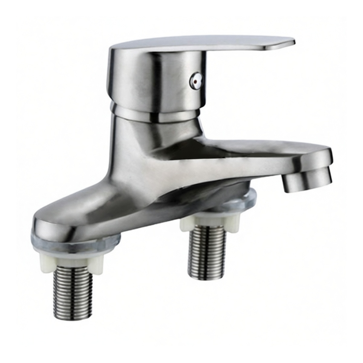 304 Stainless Steel 2-Hole Bathroom Sink Faucet, 3.94 in, Hose Connection, Pkg Qty 2