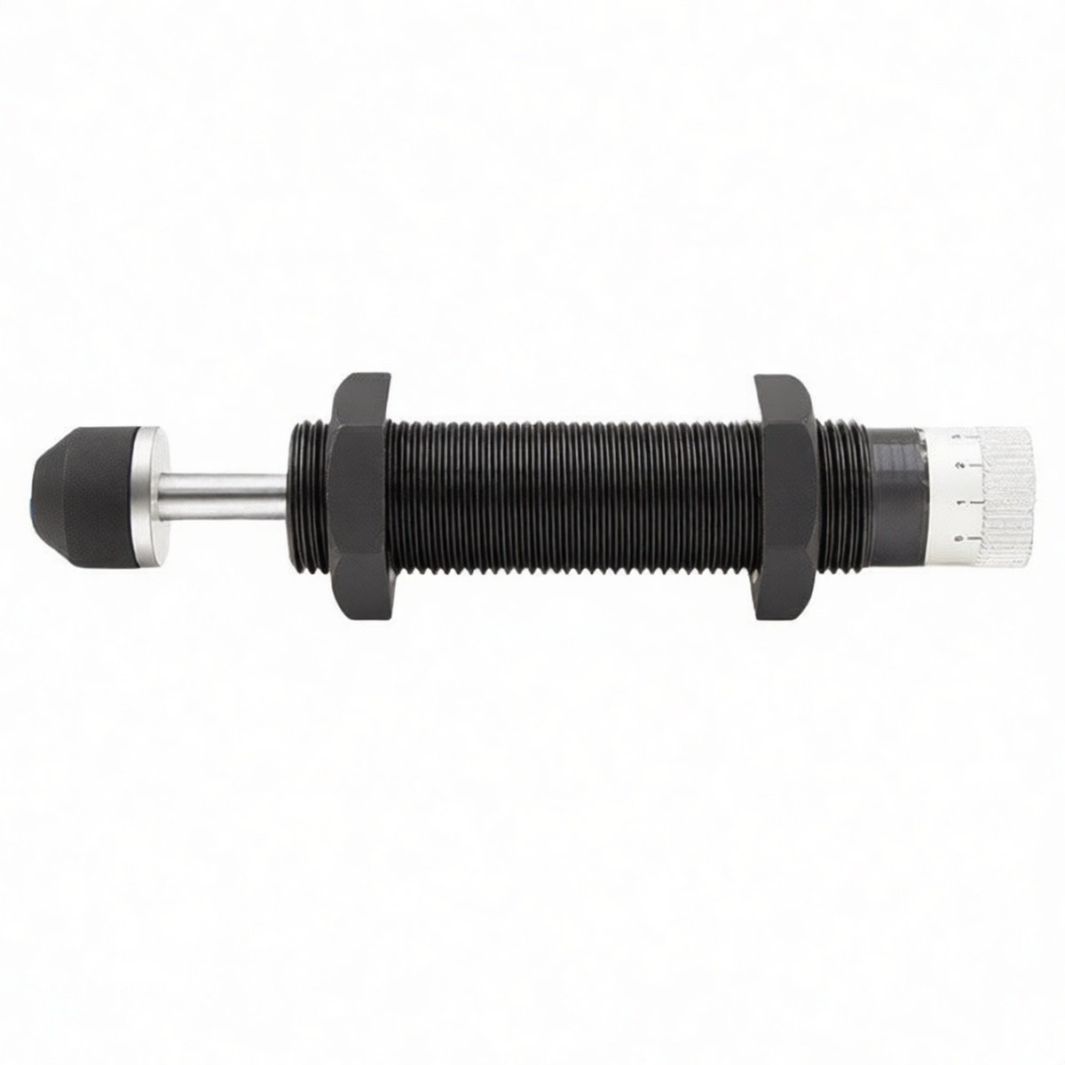Carbon Steel Shock Absorber w/Rubber Cap, 0.79 in Deflection, 220 lbs, M14 Thread, Pkg Qty 5
