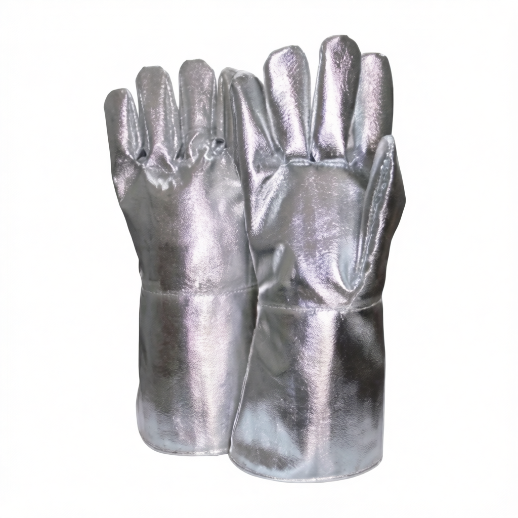 Aramid Aluminum-Coated High-Temp Gloves, 1000°F, 15-Inch, Pkg Qty 12