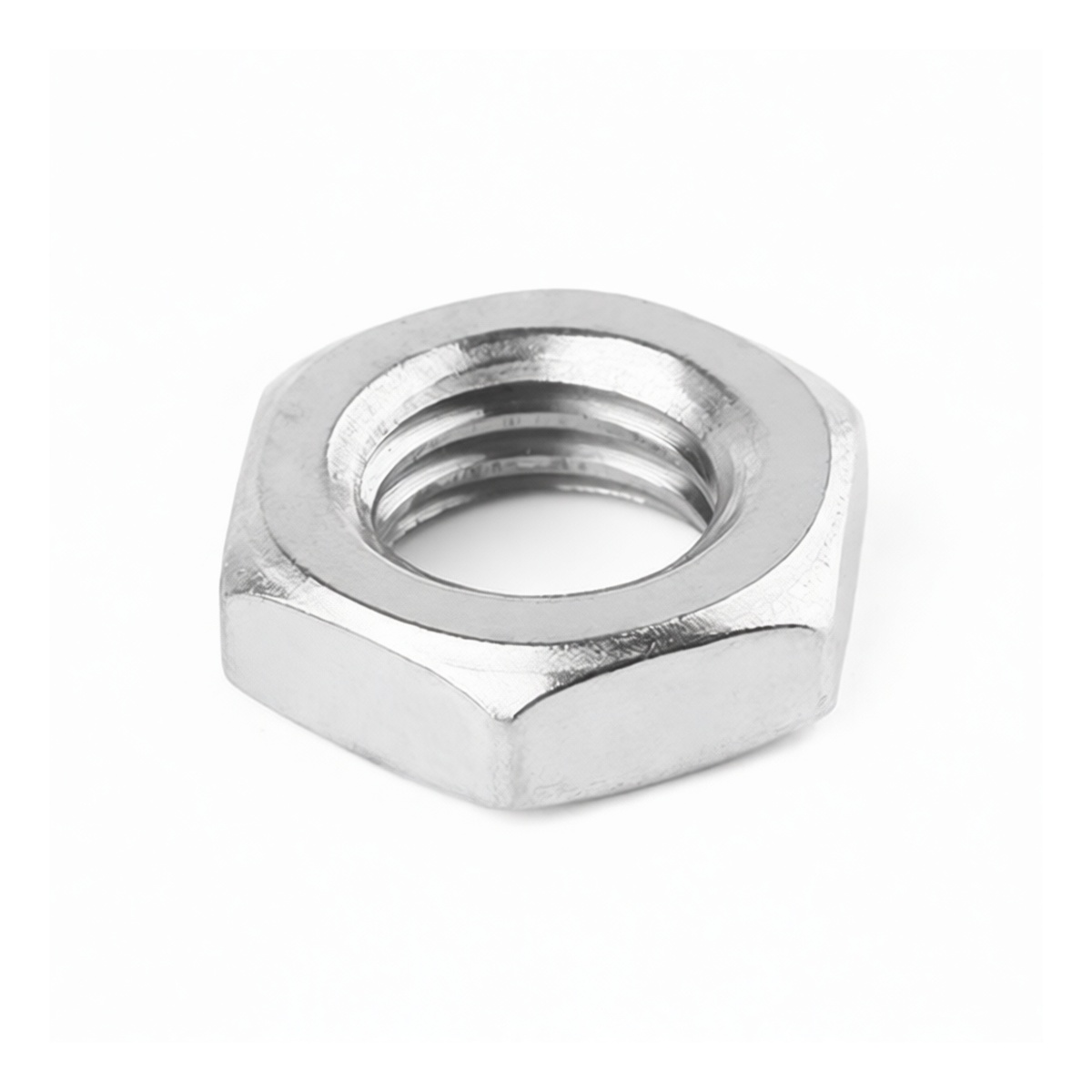 Stainless Steel 304 A2-70 Thin Hex Nut, M6x0.5, 0.394" Flats, Pkg Qty 1000