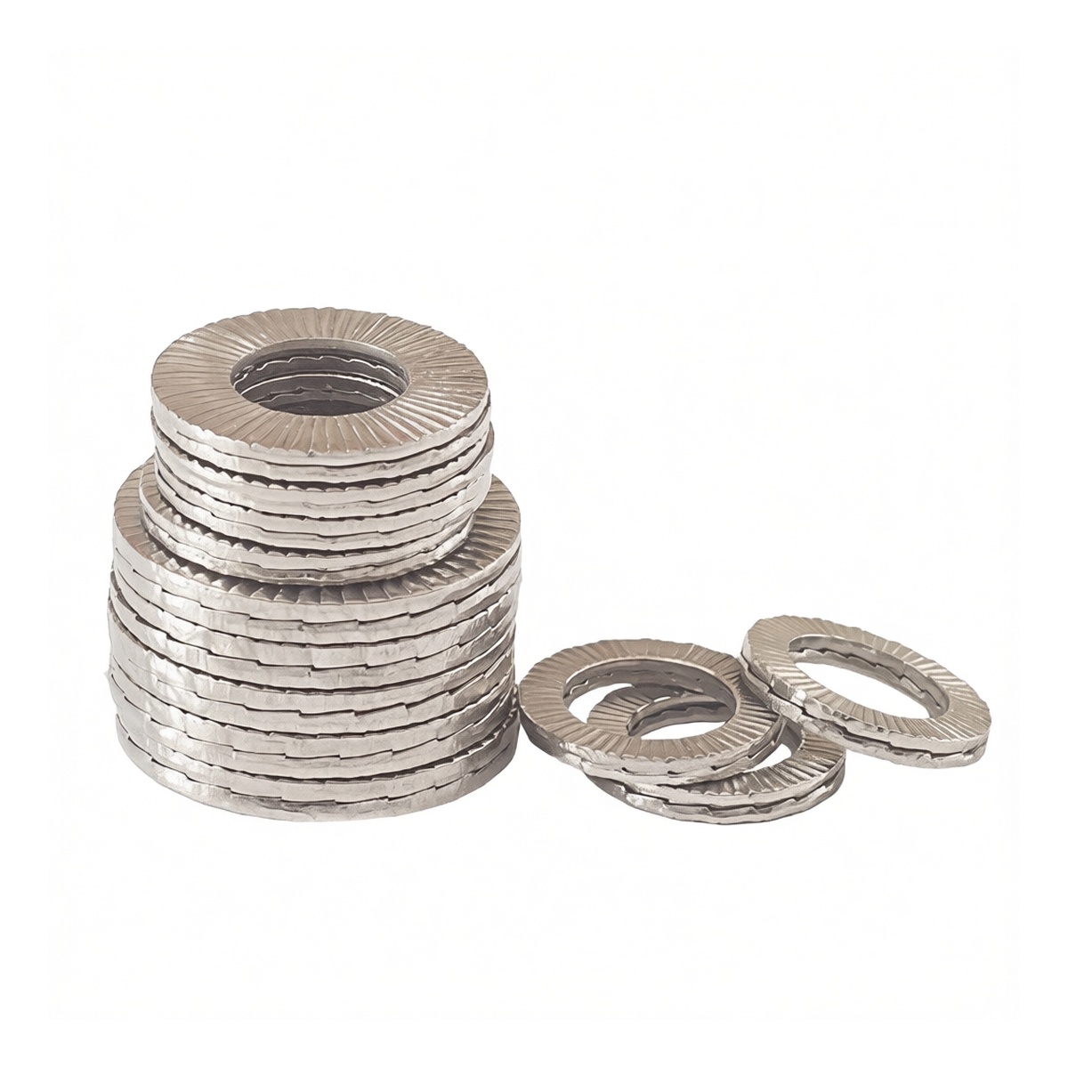 304 Stainless Steel DIN 25201 Double Lock Washer, 0.55" Bore, Pkg Qty 100