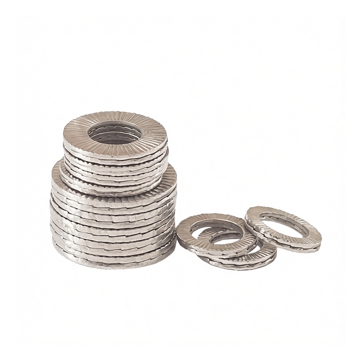 304 Stainless Steel DIN 25201 Double Lock Washer, 1.06" Bore, Pkg Qty 100