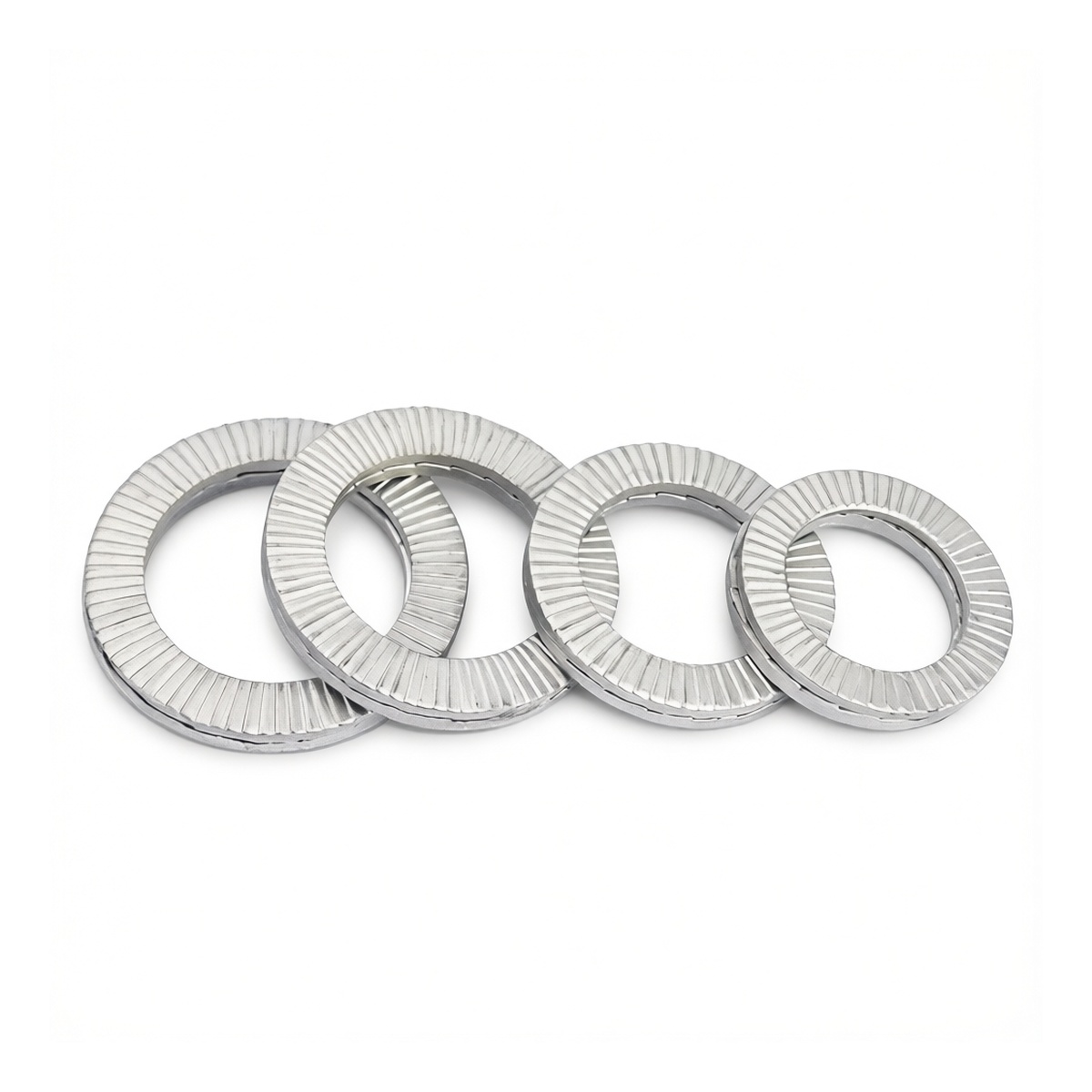 Carbon Steel DIN25201 Double Lock Washer, 0.315" Bore, Dacromet, Pkg Qty 1000