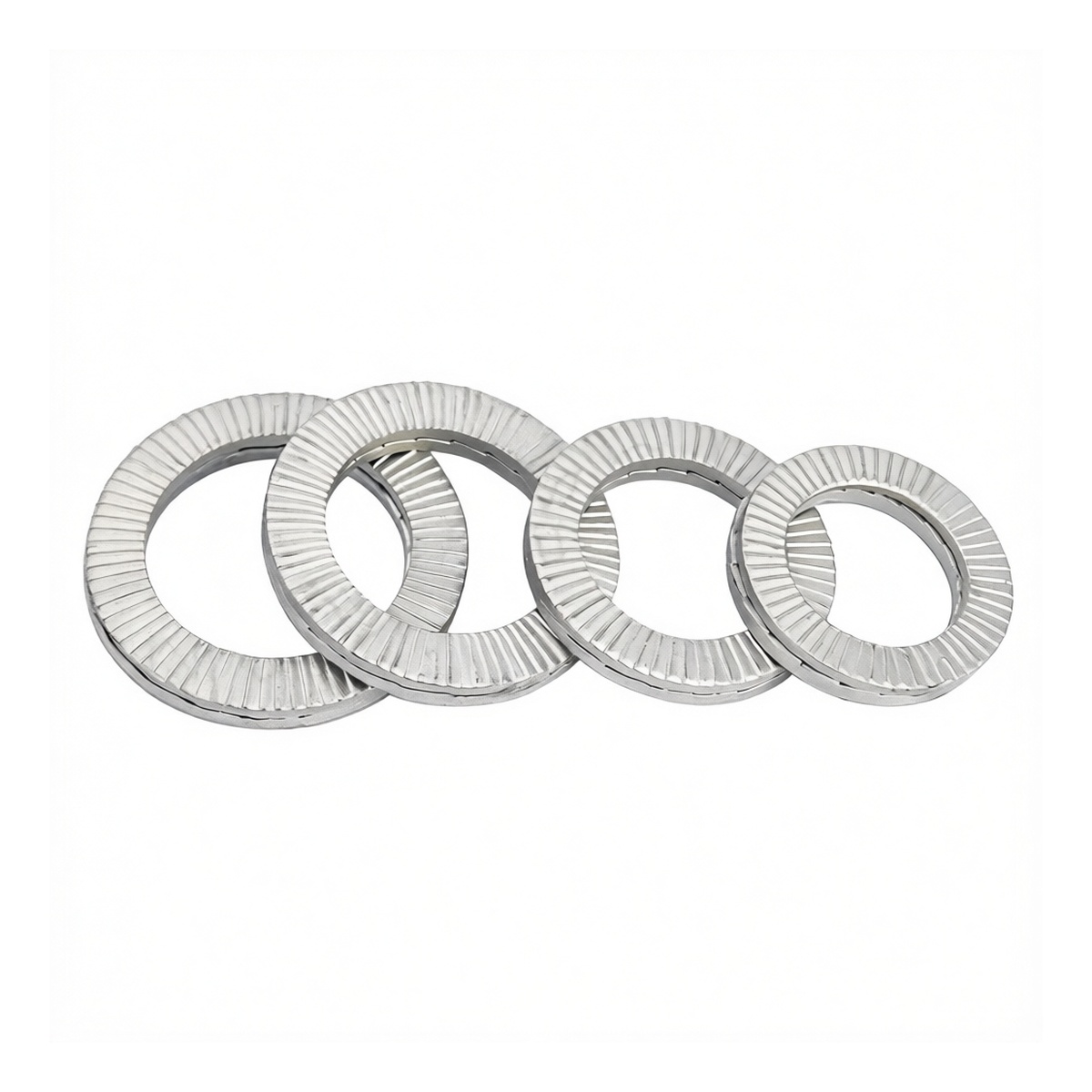 Carbon Steel DIN 25201 Double Lock Washer, 1.42 in Bore, Dacromet, Pkg Qty 80