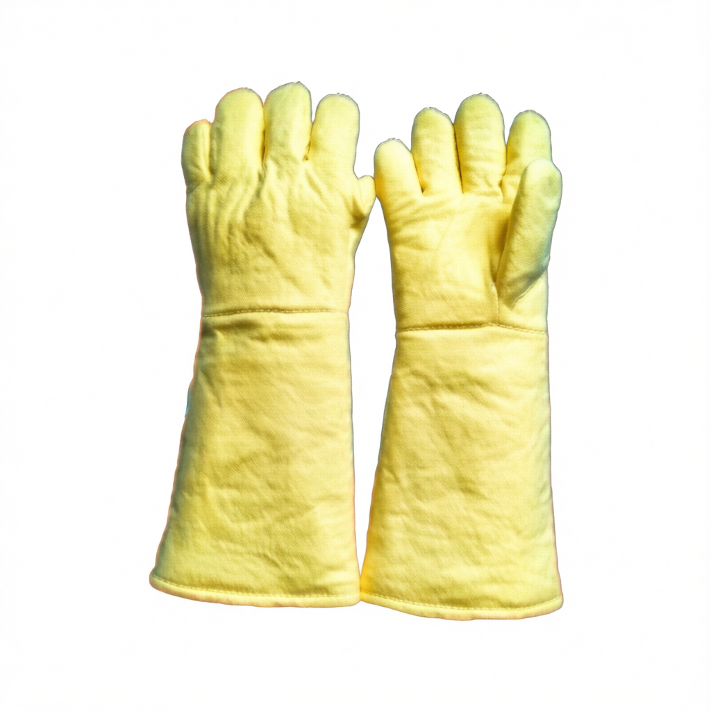 High-Temp Leather Safety Gloves, 24-Inch Length, 932°F Rated, Pkg Qty 2