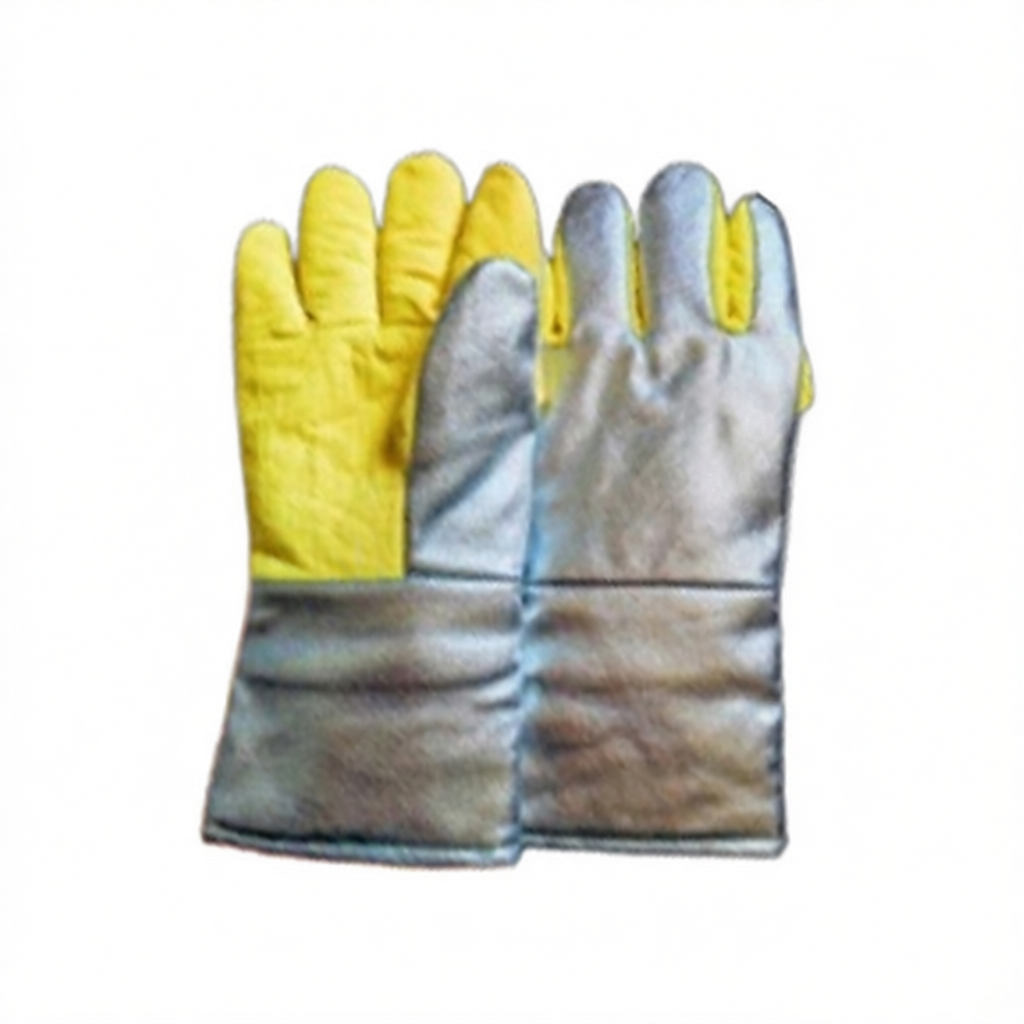 High-Temp Kevlar Gloves, 24" Length, Aluminized, 932°F Rated, Pkg Qty 2