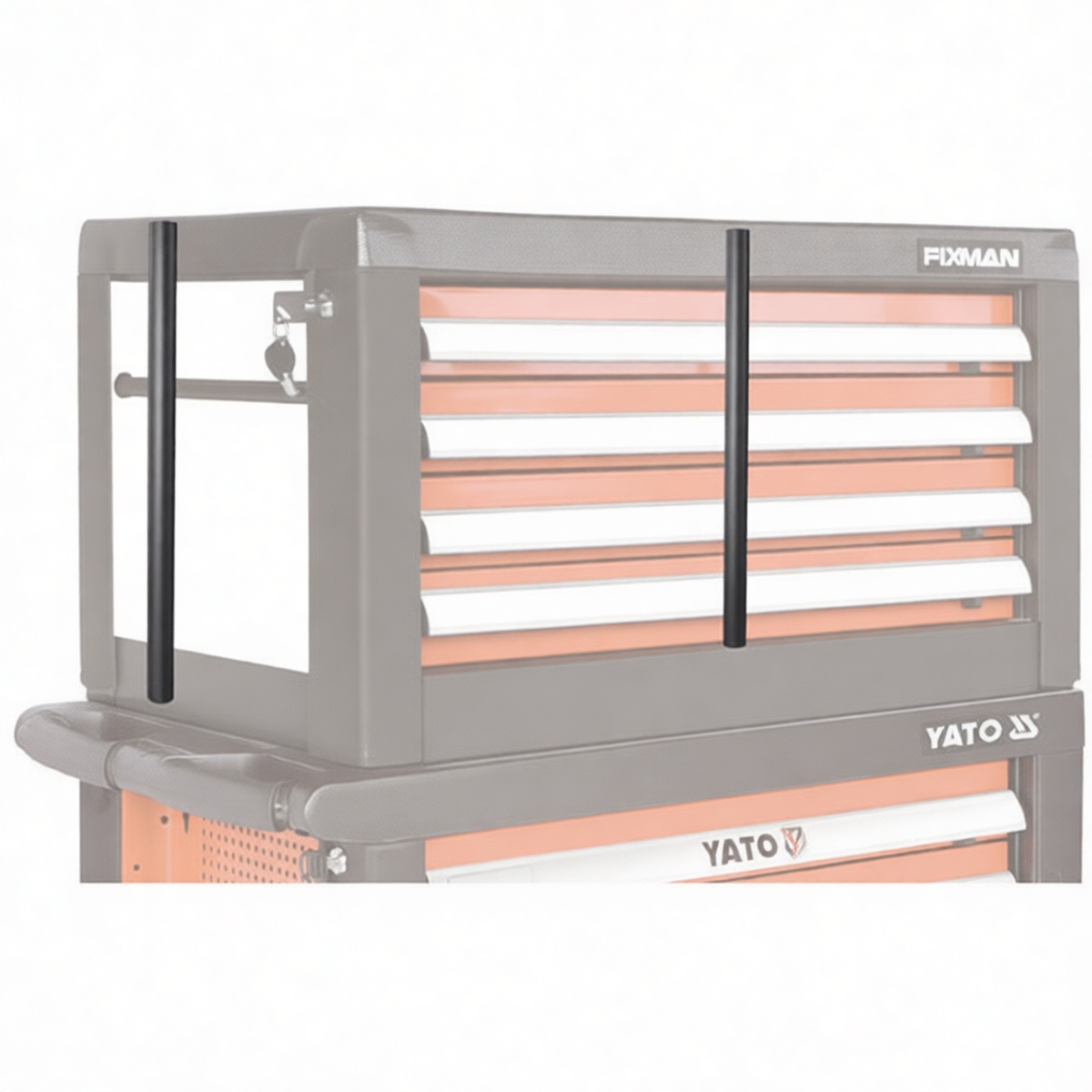 Steel Positioning Rod 17.7x1.1in for Tool Cabinet, Pkg Qty 6