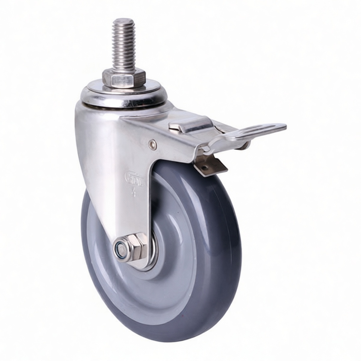 Socket Head Cap Screw, 4in, Stainless Steel, Polyurethane, Brake Finish Pkg Qty 2