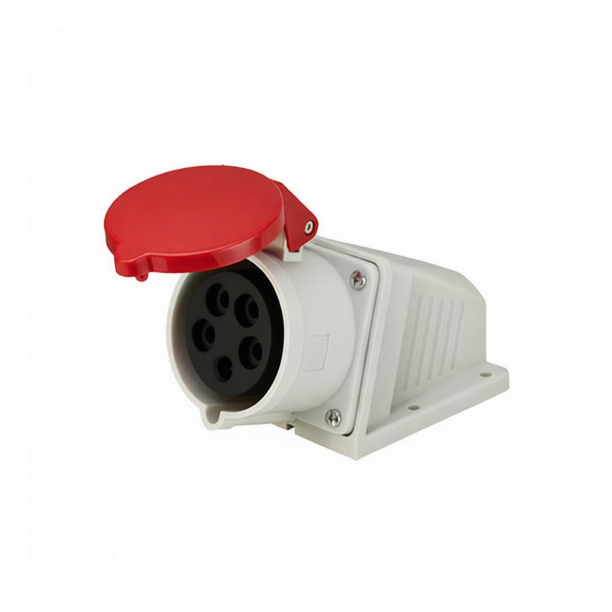 32A 5-Conductor Portable Cord Socket, Rubber, 400V, IP44, 10 AWG, Pkg Qty 5