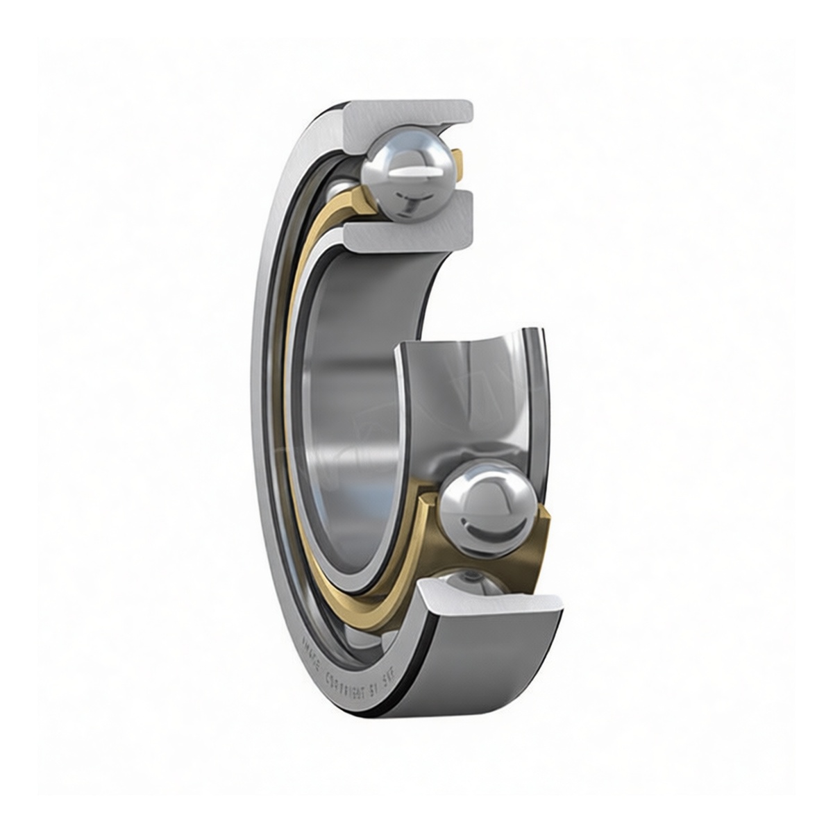 Single Row Angular Contact Ball Bearing 1.18in Brass 2.83in OD