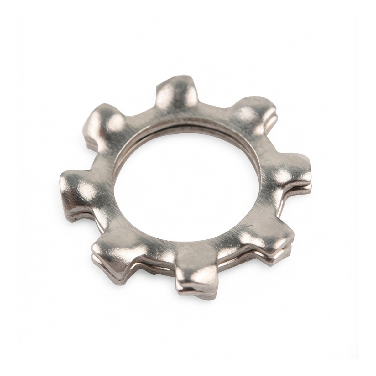 External Tooth Lock Washer, 0.236" Bore, 304 Stainless Steel, A2-70, Pkg Qty 500