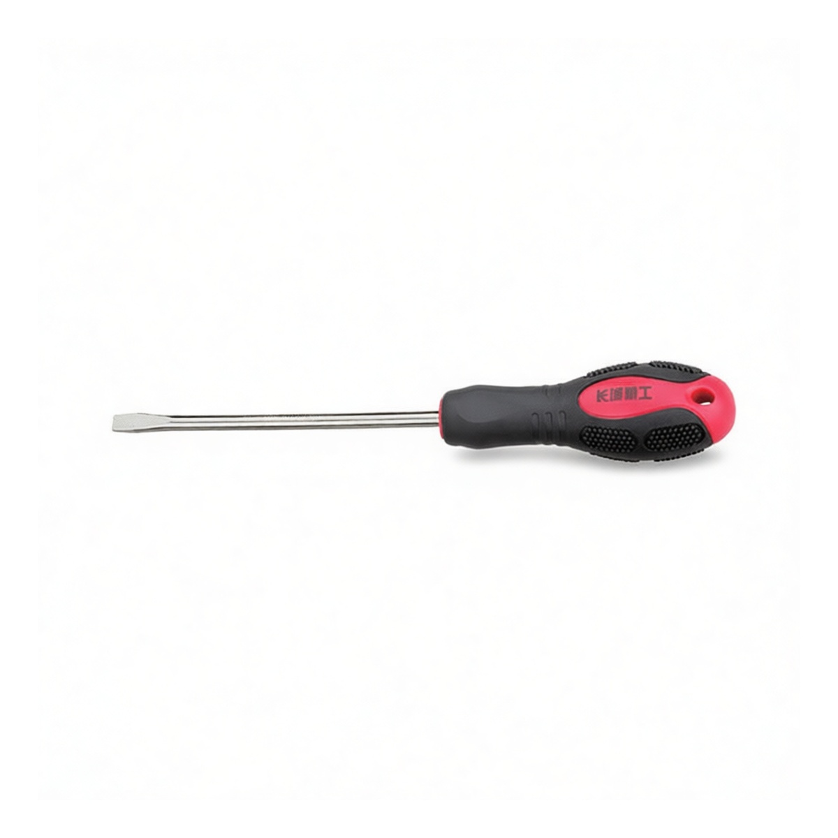 8 Inch Flat Head Screwdriver, 0.20 in Drive, Rubber Handle, Pkg Qty 25