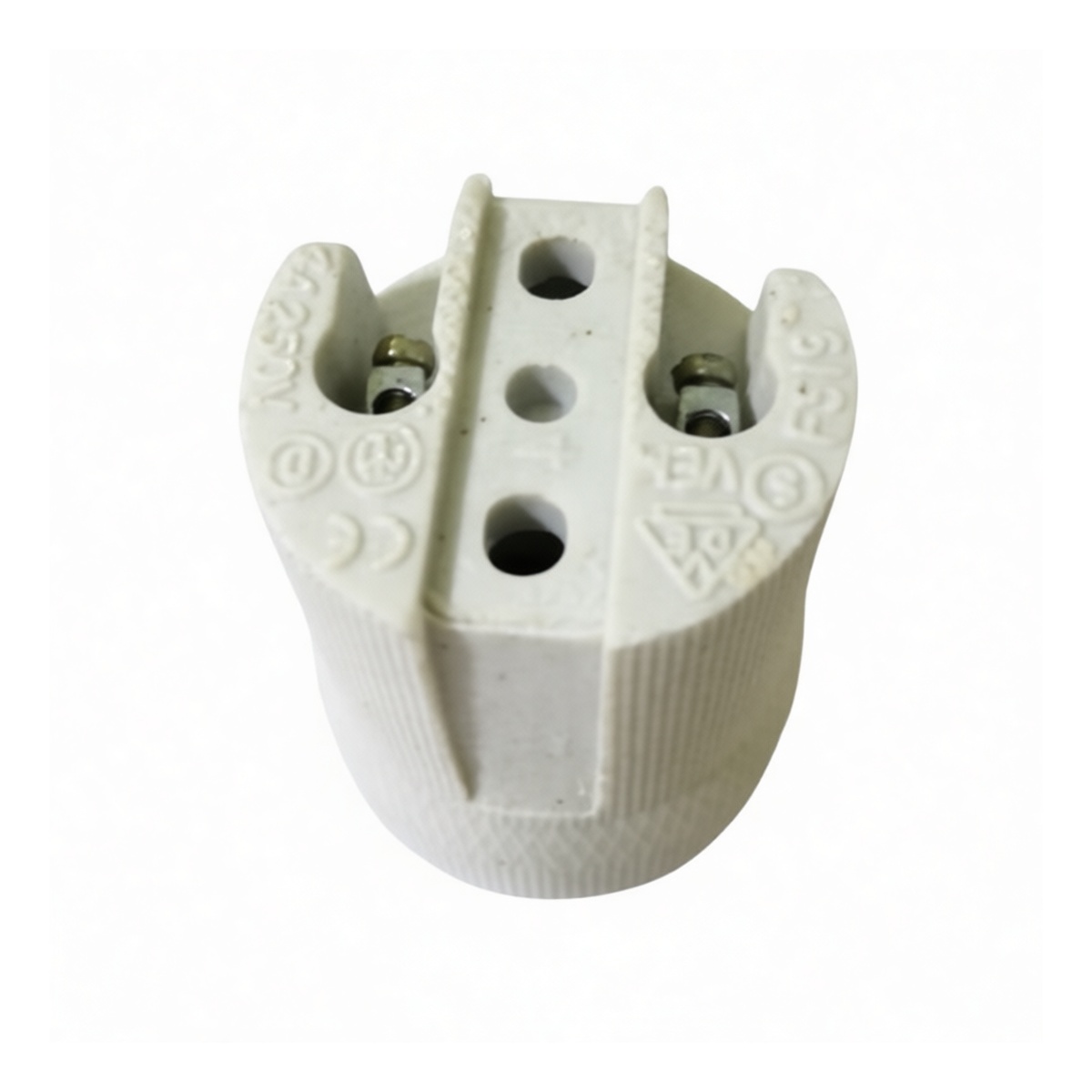 E27 Ceramic Lamp Holder Striped Face Track Light Fixture, Pkg Qty 36