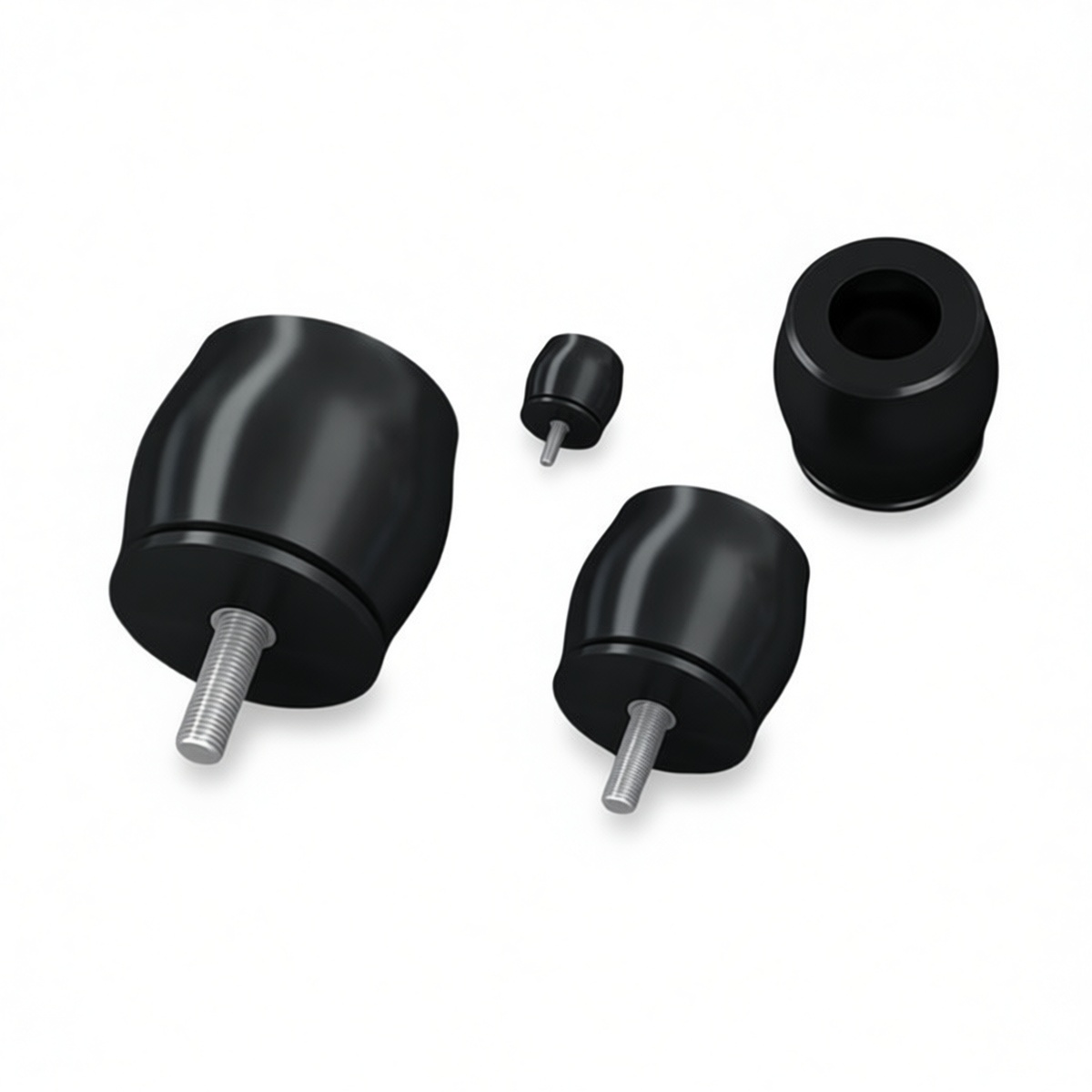 Steel & Polyurethane Rotary Damper, 0.47 in Stroke, -40 to 176 °F, Pkg Qty 2