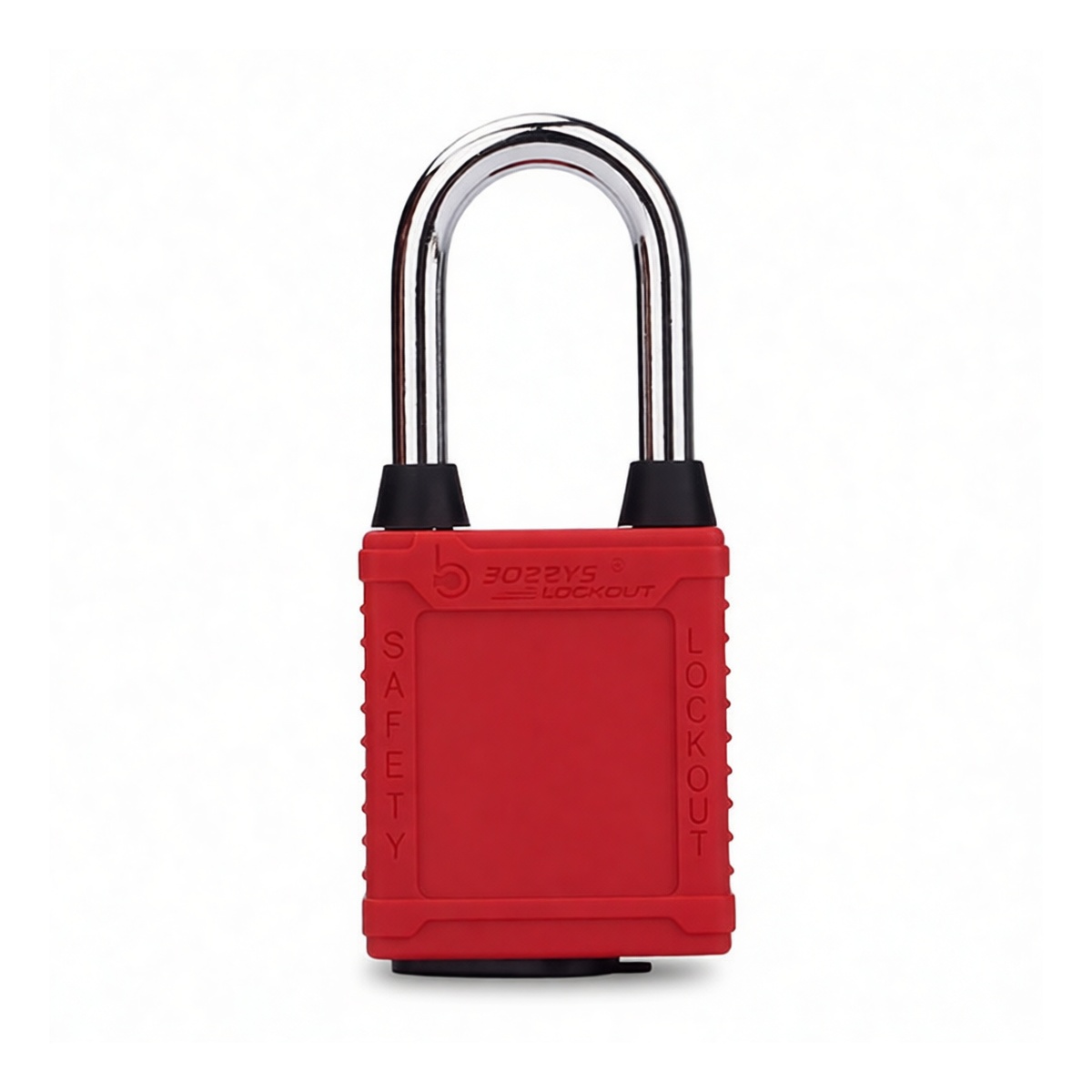 Red Steel Lockout Padlock, 1.5 in Shackle, Master Key, Pkg Qty 20