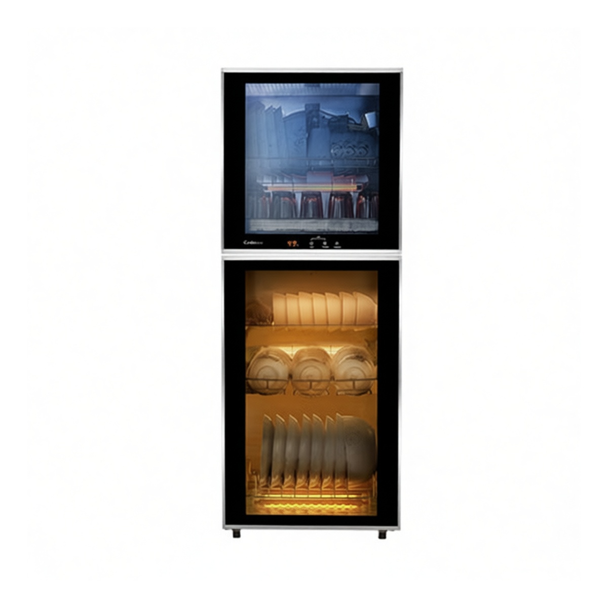 Stainless Steel Vertical Dual-Door Display Case, 18.1x15.2x43.3in